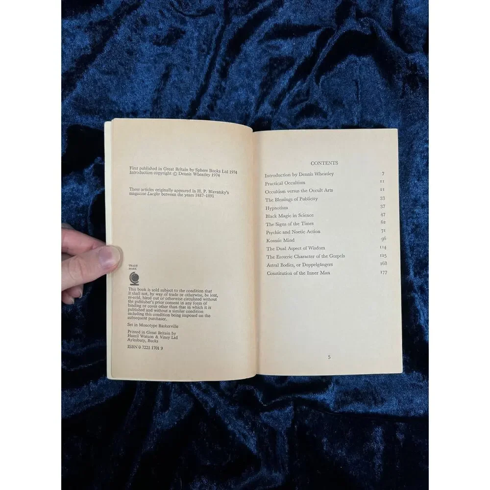 VTG 1974 Occult Book HP Blavatsky Studies in Occultism Dennis Wheatley Library